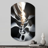 Black White Canyon Whispering Walls In I - Asymmetric Metal Wall Art