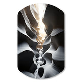 Black White Canyon Whispering Walls In I - Asymmetric Metal Wall Art