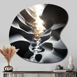 Black White Canyon Whispering Walls In I - Asymmetric Metal Wall Art