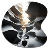 Black White Canyon Whispering Walls In I - Asymmetric Metal Wall Art