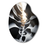 Black White Canyon Whispering Walls In I - Asymmetric Metal Wall Art