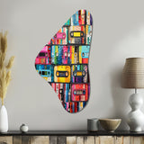 Cassette Tapes Tape Mosaic I - Asymmetric Metal Wall Art