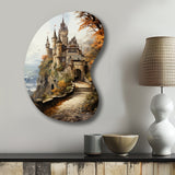 Castles Medieval Splendor Rich - Asymmetric Metal Wall Art