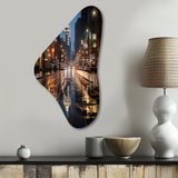 Charlotte Cityscape At Night III - Asymmetric Metal Wall Art