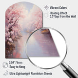 Pink Cherry Blossom Romantic Impression IV - Asymmetric Metal Wall Art