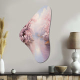 Pink Cherry Blossom Romantic Impression IV - Asymmetric Metal Wall Art