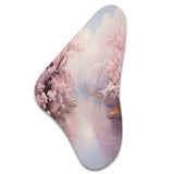 Pink Cherry Blossom Romantic Impression IV - Asymmetric Metal Wall Art