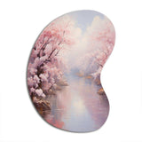 Pink Cherry Blossom Romantic Impression IV - Asymmetric Metal Wall Art