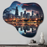 Chicago Beautiful Cityscape II - Asymmetric Metal Wall Art