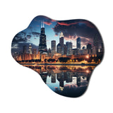 Chicago Beautiful Cityscape II - Asymmetric Metal Wall Art