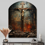 Christianity Crucifixion Darkness The - Asymmetric Metal Wall Art