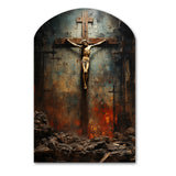 Christianity Crucifixion Darkness The - Asymmetric Metal Wall Art