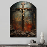 Christianity Crucifixion Darkness The - Asymmetric Metal Wall Art