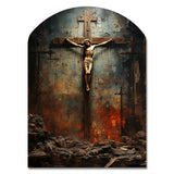 Christianity Crucifixion Darkness The - Asymmetric Metal Wall Art