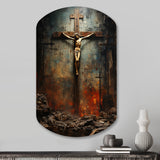 Christianity Crucifixion Darkness The - Asymmetric Metal Wall Art