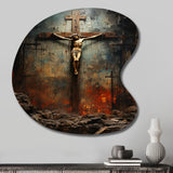 Christianity Crucifixion Darkness The - Asymmetric Metal Wall Art