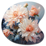 Peach Chrysanthemums Romantic Impression I - Asymmetric Metal Wall Art