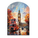 Peach Red City London Popart - Asymmetric Metal Wall Art