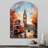 Peach Red City London Popart - Asymmetric Metal Wall Art