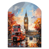 Peach Red City London Popart - Asymmetric Metal Wall Art