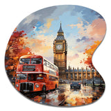 Peach Red City London Popart - Asymmetric Metal Wall Art