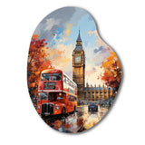 Peach Red City London Popart - Asymmetric Metal Wall Art