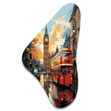 Red Beige City London Popart II - Asymmetric Metal Wall Art