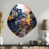 Cityscape Alleyway Patchwork VI - Asymmetric Metal Wall Art