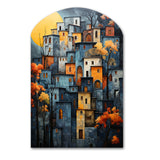 Cityscape Exquisite Blue II - Asymmetric Metal Wall Art