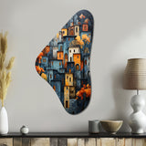 Cityscape Exquisite Blue II - Asymmetric Metal Wall Art