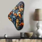 Cityscape Exquisite Blue II - Asymmetric Metal Wall Art