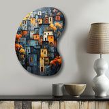 Cityscape Exquisite Blue II - Asymmetric Metal Wall Art