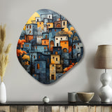 Cityscape Exquisite Blue II - Asymmetric Metal Wall Art