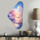 Clouds Whimsical Cloudscape Playful - Asymmetric Metal Wall Art