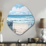 Coastal Minimalism Beach Fence II - Asymmetric Metal Wall Art