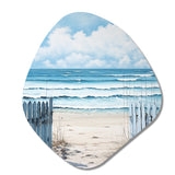 Coastal Minimalism Beach Fence II - Asymmetric Metal Wall Art