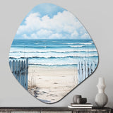 Coastal Minimalism Beach Fence II - Asymmetric Metal Wall Art