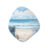 Coastal Minimalism Beach Fence II - Asymmetric Metal Wall Art