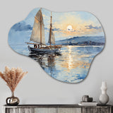 Boat Sailing Reflections I - Asymmetric Metal Wall Art