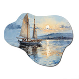 Boat Sailing Reflections I - Asymmetric Metal Wall Art