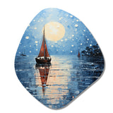 Boat Sailing Reflections IV - Asymmetric Metal Wall Art