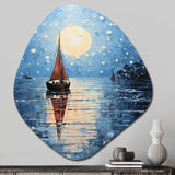 Boat Sailing Reflections IV - Asymmetric Metal Wall Art