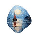 Boat Sailing Reflections IV - Asymmetric Metal Wall Art