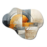 Gold Grey Gleaming Geometry VI - Asymmetric Metal Wall Art