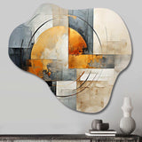 Gold Grey Gleaming Geometry VI - Asymmetric Metal Wall Art