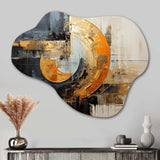 Gold Grey Gleaming Geometry VII - Asymmetric Metal Wall Art