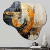 Gold Grey Gleaming Geometry VII - Asymmetric Metal Wall Art