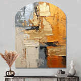 Gold Grey Gleaming Geometry XV - Asymmetric Metal Wall Art