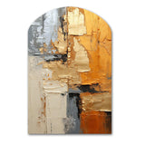 Gold Grey Gleaming Geometry XV - Asymmetric Metal Wall Art