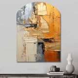 Gold Grey Gleaming Geometry XV - Asymmetric Metal Wall Art